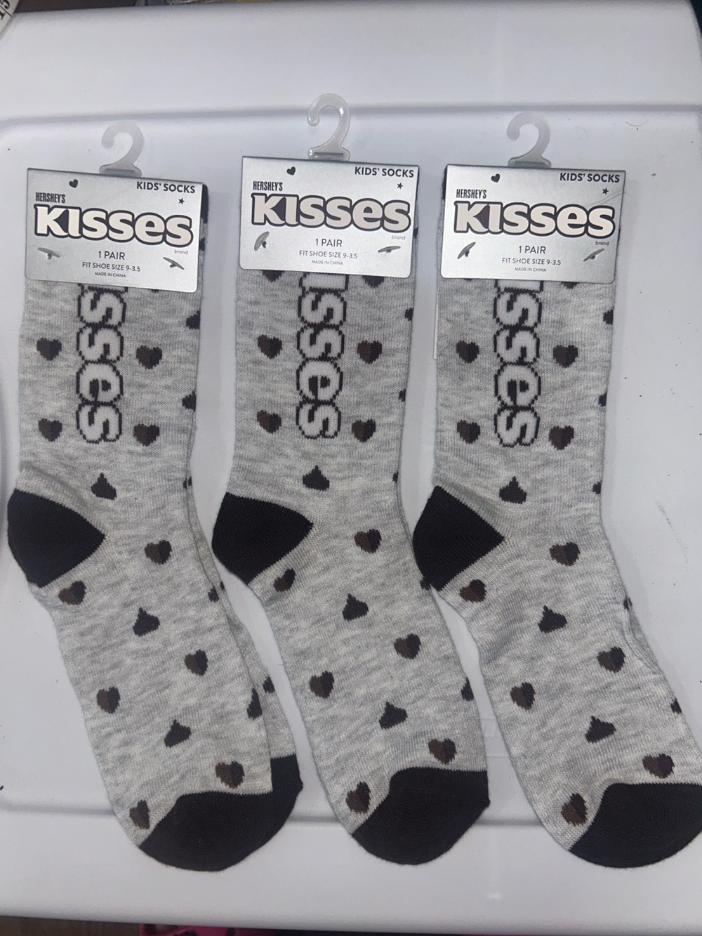 Hershey’s Kisses 🤎 Kids' Socks - 3 Pairs! NWT. Sz 9-3&1/2 kids